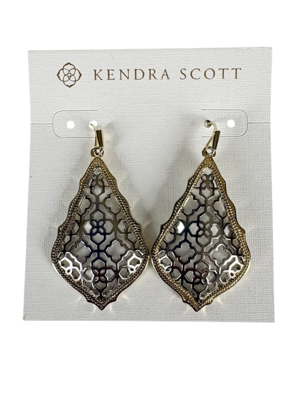 Kendra Scott Addie Drop Earrings in Gold Filigree - Box & Bag Included NWT - Picture 2 of 6